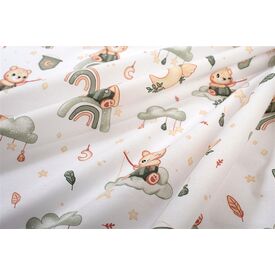 Dimcol Πάνα Αγκαλιάς Χασέ Cotton 100% 80x80 εκ. Cloudy Bear 581 White-Olive - Πάνες-Λαβέτες-Σελτέδες στο Oneirokosmos