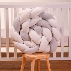 Abo Πάντα Πλεξούδα Βελουτέ Λευκό Γκρι 210Χ20cm 3123-110 - Πάντες στο Oneirokosmos