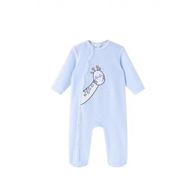 AMOMI Βρεφικό Φορμάκι Βελουτέ Γαλάζιο Giraffe 74003 - Newborm στο Oneirokosmos