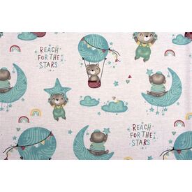 Dimcol Πάνα Αγκαλιάς Χασέ Cotton 100% 80x80 εκ.  Reach the stars 192 Green - Πάνες-Λαβέτες-Σελτέδες στο Oneirokosmos