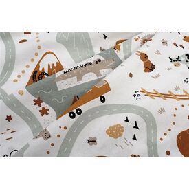 Dimcol Πάνα Αγκαλιάς Χασέ Cotton 100% 80x80 εκ.  Countryside 580 White-Mint - Πάνες-Λαβέτες-Σελτέδες στο Oneirokosmos
