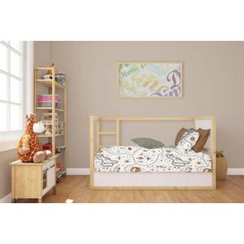 Dimcol Σετ Βρεφικά Σεντόνια Κούνιας 3τμχ Cotton 100% Countryside 120x160 εκ.  580 White-Mint - Σεντόνια Κούνιας στο Oneirokosmos