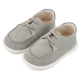 Babywalker Καστόρινο Δετό Μοκασίνι BW4315 Γκρι - Βαπτιστικό Παπούτσι για Αγόρι στο Oneirokosmos