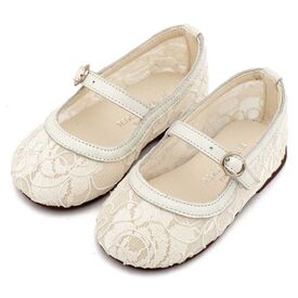 Babywalker Γοβάκι απο Ύφασμα Φιλντιρέ Λουλούδια EXC5897 Εκρού Δαντέλα - Βαπτιστικό Παπούτσι για Κορίτσι στο Oneirokosmos