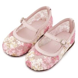 Babywalker Γοβάκι απο Ύφασμα Φιλντιρέ Λουλούδια EXC5897 Ροζ Φλοράλ - Βαπτιστικό Παπούτσι για Κορίτσι στο Oneirokosmos