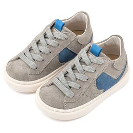 Babywalker Δίχρωμο Sneaker Δετό EXC8002 Γκρι Μπλε Ρουά - Βαπτιστικό Παπούτσι για Αγόρι στο Oneirokosmos
