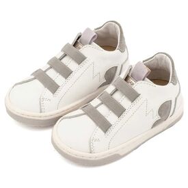 Babywalker Sneaker Παντοφλέ με Λαστιχάκια EXC8005 Λευκό Γκρι - Βαπτιστικό Παπούτσι για Αγόρι στο Oneirokosmos