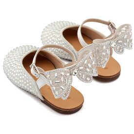 Babywalker Σαμπό Διακοσμημένο Ολόγυρα με Στρας και Φιόγκο απο Στρας στη Φτέρνα LU6132 Λευκό - Βαπτιστικό Παπούτσι για Κορίτσι στο Oneirokosmos