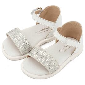 Babywalker Πέδιλο Διακοσμημένο με Στρας  LU6133 Λευκό - Βαπτιστικό Παπούτσι για Κορίτσι στο Oneirokosmos