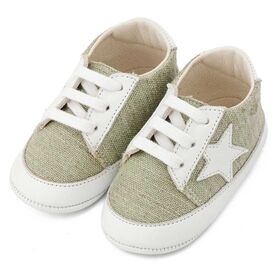 Babywalker Υφασμάτινο Δετό Sneaker  MI1135 Φυστικί Λευκό - Βαπτιστικό Παπούτσι για Αγόρι στο Oneirokosmos