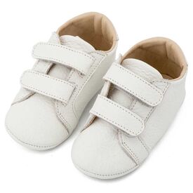 Babywalker Δερμάτινο Σνικερ με Χρατς MI1136 Λευκό - Βαπτιστικό Παπούτσι για Αγόρι στο Oneirokosmos