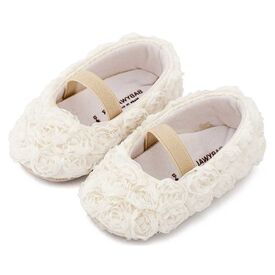 Babywalker Μπαλαρινα Διακοσμημένη με Chiffon Λουλούδια MI1660 Λευκό - Βαπτιστικό Παπούτσι για Κορίτσι στο Oneirokosmos