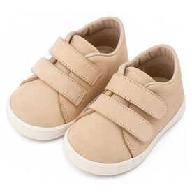 Babywalker Sneakers Διπλή Μπαρέτα Χρατς PRI2090 Μπεζ - Βαπτιστικό Παπούτσι για Αγόρι στο Oneirokosmos