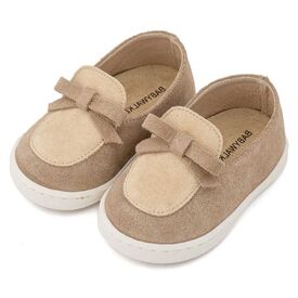 Babywalker Loafer με Φιογκάκι  PRI2127 Μπεζ - Βαπτιστικό Παπούτσι για Αγόρι στο Oneirokosmos