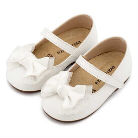 Babywalker Γοβάκι Μονή Μπαρέτα Διακοσμημένη με Φιόγκο BS3599 Λευκό - Βαπτιστικό Παπούτσι για Κορίτσι στο Oneirokosmos