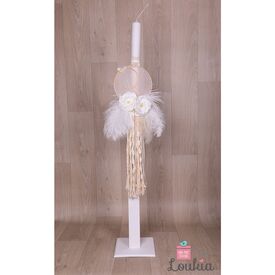Loukia Χειροποίητη Λαμπάδα Βάπτισης για Κορίτσι  E602 - Για Κορίτσι στο Oneirokosmos