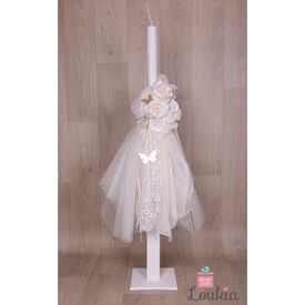 Loukia Χειροποίητη Λαμπάδα Βάπτισης για Κορίτσι E604 - Για Κορίτσι στο Oneirokosmos