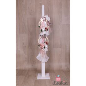 Loukia Χειροποίητη Λαμπάδα Βάπτισης για Κορίτσι E606 - Για Κορίτσι στο Oneirokosmos