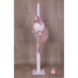 Loukia Χειροποίητη Λαμπάδα Βάπτισης για Κορίτσι E608 - Για Κορίτσι στο Oneirokosmos