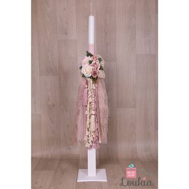 Loukia Χειροποίητη Λαμπάδα Βάπτισης για Κορίτσι  E613 - Για Κορίτσι στο Oneirokosmos