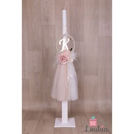 Loukia Χειροποίητη Λαμπάδα Βάπτισης για Κορίτσι E614 - Για Κορίτσι στο Oneirokosmos
