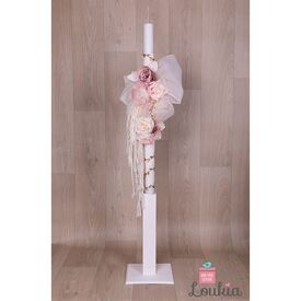 Loukia Χειροποίητη Λαμπάδα Βάπτισηςγια Κορίτσι  E615 - Για Κορίτσι στο Oneirokosmos