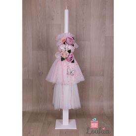 Loukia Χειροποίητη Λαμπάδα Βάπτισης για Κορίτσι E617 - Για Κορίτσι στο Oneirokosmos