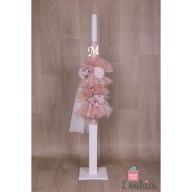 Loukia Χειροποίητη Λαμπάδα Βάπτισης για Κορίτσι  E619 - Για Κορίτσι στο Oneirokosmos