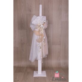 Loukia Χειροποίητη Λαμπάδα Βάπτισης για Κορίτσι E620 - Για Κορίτσι στο Oneirokosmos