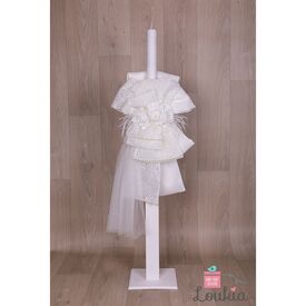 Loukia Χειροποίητη Λαμπάδα Βάπτισης για Κορίτσι E624 - Για Κορίτσι στο Oneirokosmos