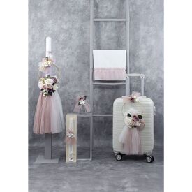 Loukia Βαλίτσα Τρόλεϊ Βάπτισης "Gold Hoops & Roses" Τ735 - Για Κορίτσι στο Oneirokosmos