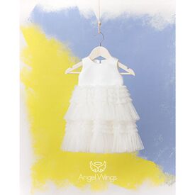 Angel Wings Βαπτιστικό Ρούχο για Κορίτσι Valentina Σχέδιο 277/2 Ivory - Ρούχα Βάπτισης για Κορίτσι στο Oneirokosmos