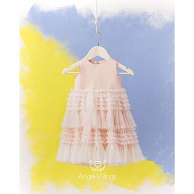 Angel Wings Βαπτιστικό Ρούχο για Κορίτσι Valentina Σχέδιο 277/132 Nude - Ρούχα Βάπτισης για Κορίτσι στο Oneirokosmos