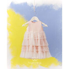 Angel Wings Βαπτιστικό Ρούχο για Κορίτσι Valentina Σχέδιο 277/132 Nude - Ρούχα Βάπτισης για Κορίτσι στο Oneirokosmos
