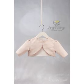 Angel Wings Βαπτιστικό Ρούχο για Κορίτσι Bolero Casmir Bo plom Σχέδιο 281/132 Nude - Ρούχα Βάπτισης για Κορίτσι στο Oneirokosmos