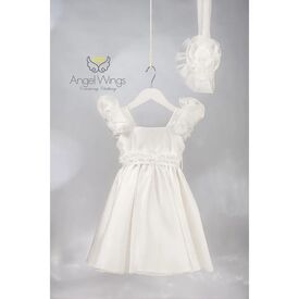 Angel Wings Βαπτιστικό Ρούχο για Κορίτσι Brigitte Σχέδιο 300/02  Off White - Ρούχα Βάπτισης για Κορίτσι στο Oneirokosmos