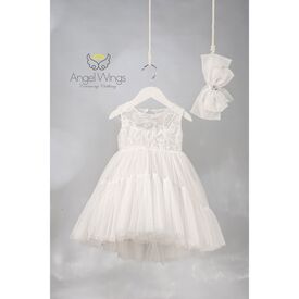 Angel Wings Βαπτιστικό Ρούχο για Κορίτσι Carmen Σχέδιο 303 Off White - Ρούχα Βάπτισης για Κορίτσι στο Oneirokosmos