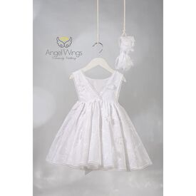 Angel Wings Βαπτιστικό Ρούχο για Κορίτσι Rosalina Σχέδιο 305 White - Ρούχα Βάπτισης για Κορίτσι στο Oneirokosmos