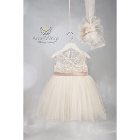 Angel Wings Βαπτιστικό Ρούχο για Κορίτσι Pavlina Σχέδιο 306 Off White - Ρούχα Βάπτισης για Κορίτσι στο Oneirokosmos