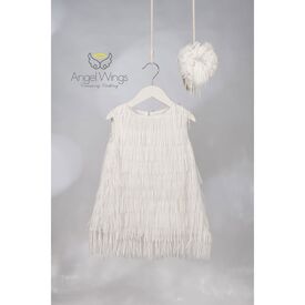 Angel Wings Βαπτιστικό Ρούχο για Κορίτσι Sandra Σχέδιο 310 Off White - Ρούχα Βάπτισης για Κορίτσι στο Oneirokosmos