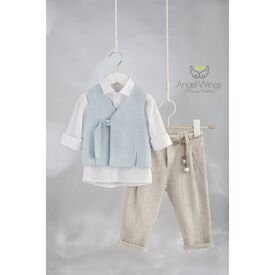 Angel Wings Βαπτιστικό Ρούχο για Αγόρι  Bruno Σχέδιο 321 - Ρούχα Βάπτισης για Αγόρι στο Oneirokosmos