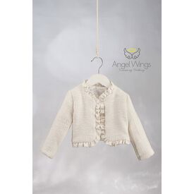 Angel Wings Βαπτιστικό Ρούχο για Κορίτσι Bolero Chanel Σχέδιο 328 Off White - Ρούχα Βάπτισης για Κορίτσι στο Oneirokosmos