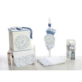 Bellissimo Σετ Βάπτισης με Θέμα "Blue Monogram Heritage" 2616 - Για Αγόρι στο Oneirokosmos