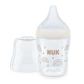 Nuk Perfect Match Γυάλινο Μπιμπερό με Δείκτη Ελέγχου Θερμοκρασίας Με Θηλή Σιλικόνης 0+m 120ml 10211038 - Μπιμπερό στο Oneirokosmos