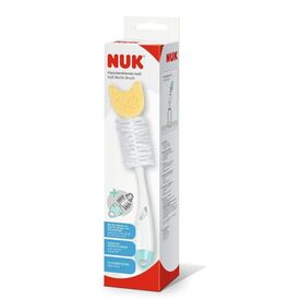 Nuk Βούρτσα Μπιμπερό 2 σε 1 με Σφουγγαράκι & Ενσωματωμένο Βουρτσάκι για Θηλές 10256504 - Αξεσουάρ στο Oneirokosmos