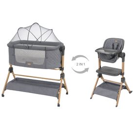 Kikka Boo Λίκνο και Καρεκλάκι Φαγητού Sleat Me Grey - Λίκνο στο Oneirokosmos