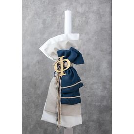 Loukia Λαμπάδα Βάπτισης "Monogram Chic" Ε709 - Βάπτιση στο Oneirokosmos