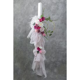 Loukia Λαμπάδα Βάπτισης  "Ethereal Floral Hoop" Ε733 - Για Κορίτσι στο Oneirokosmos