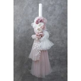 Loukia Λαμπάδα Βάπτισης "Vintage Rose" Ε739 - Για Κορίτσι στο Oneirokosmos