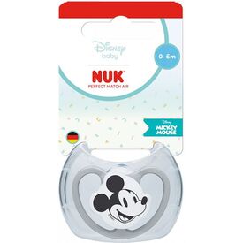 Nuk Perfect Match Air Πιπίλα Σιλικόνης με Θήκη Mickey Grey 0-6m 10175369 - Πιπίλες στο Oneirokosmos